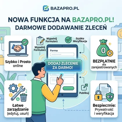 Dodawanie zleceń online na bazaPRO